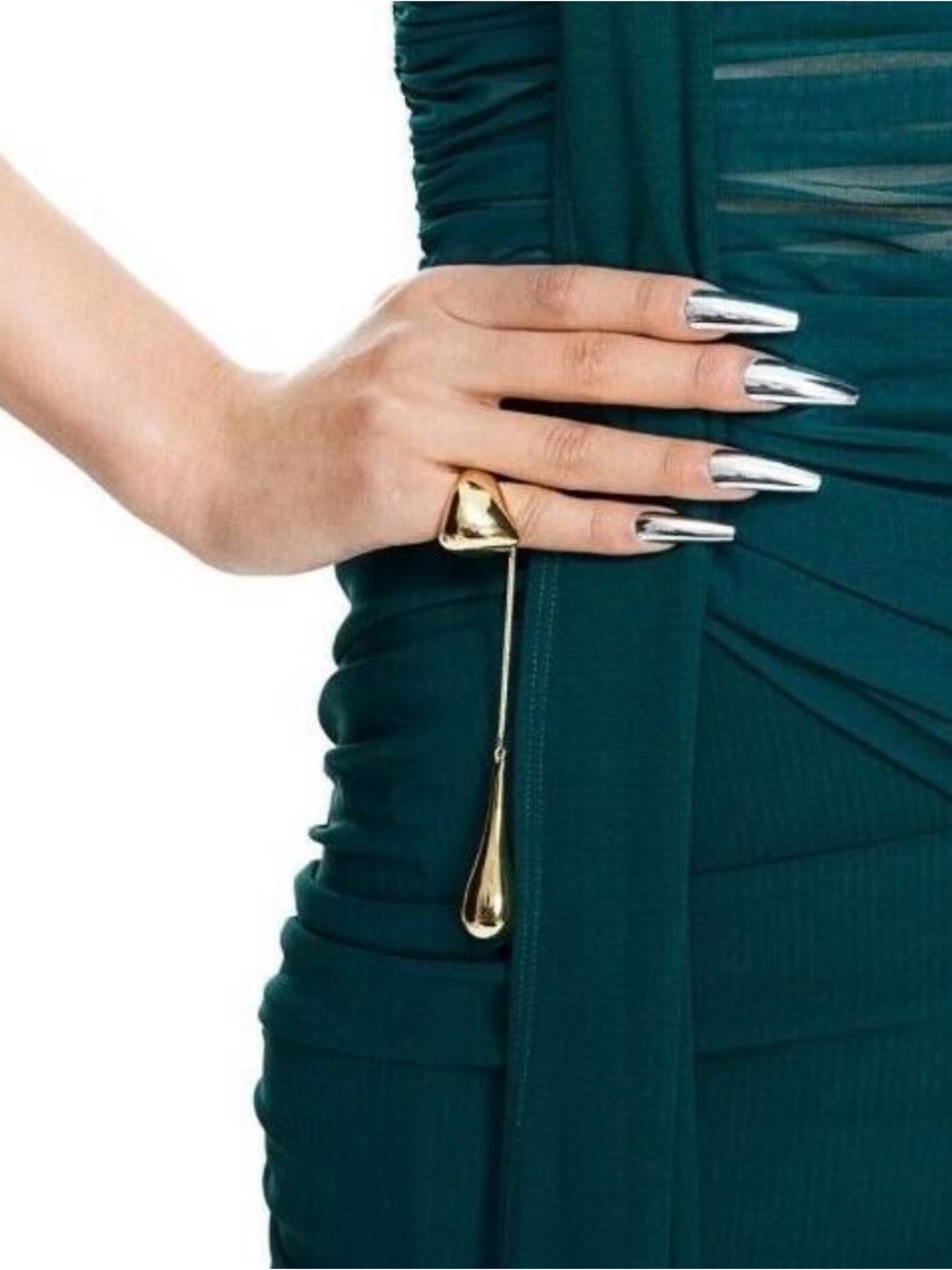 Mugler x H&M Teardrop Cocktail Ring Gold NIB
